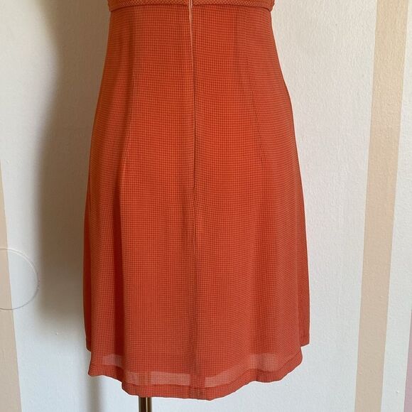 Vintage 90's Odessa Orange Plaid Mini Dress  Size 6 - Picture 8 of 15